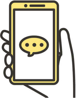 LINEで簡単に査定依頼ができるスマートフォンのイラスト